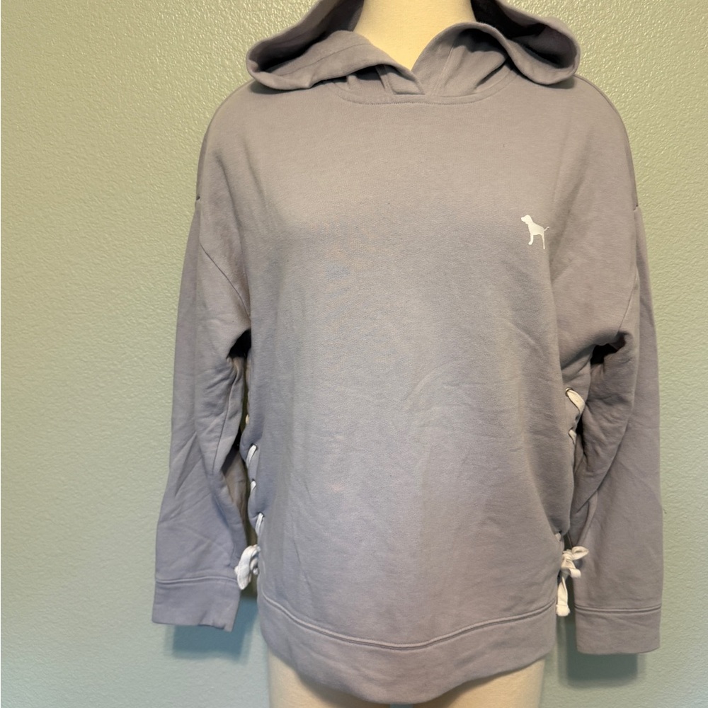 PINK Victoria's‎ Secret Light Gray Hoodie with Dog Emblem
